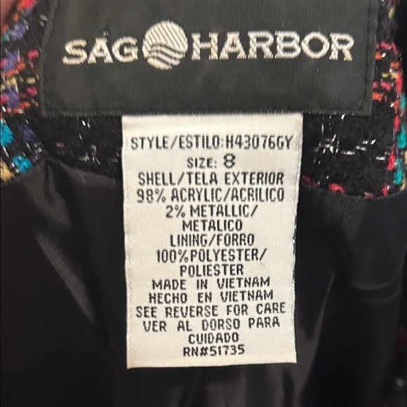 Women's Multi-Color Tweed Zip-Front Jacket - Picture 4 of 5